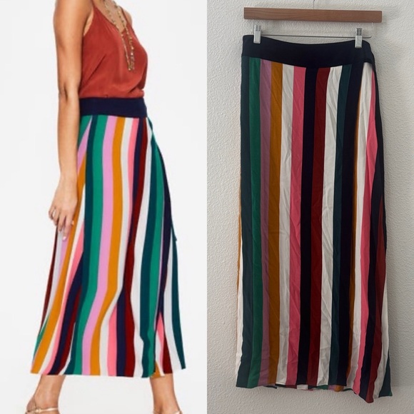 Boden Portia Skirt Womens Size 6 Full Wrap Multicolor Stripes Viscose Midi Maxi - Picture 1 of 8